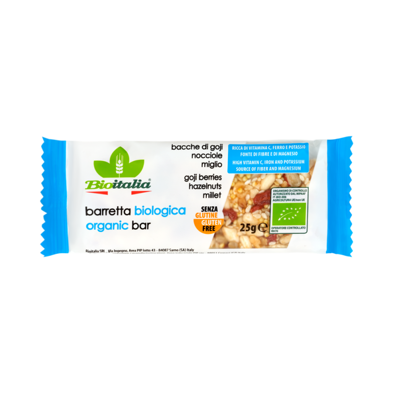 Barretta bacche di goji nocciole e miglio