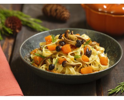 Fettuccine funghi e zucca